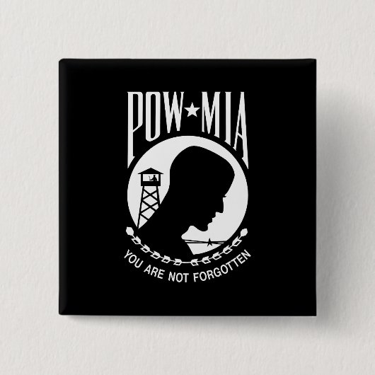 POW MIA 米軍英雄 戦争捕虜 缶バッジ (正面)