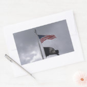 POW/MIA & American国旗 長方形シール (封筒)