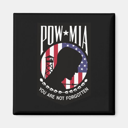 Pow Mia Usa国旗あなたを忘れない マグネット (正面)