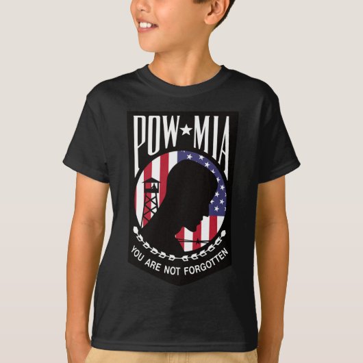 Pow Mia Usa Flag You Are Not Forgotten  Tシャツ (正面)