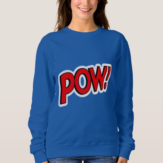 POW! Screwball Graphics ブルー スウェットシャツ (正面)