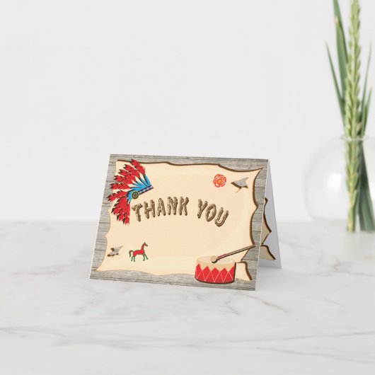 Pow Wow American Indian Thank you note card サンキューカード (正面)