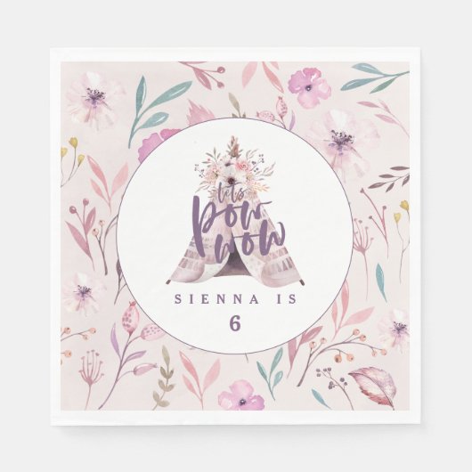 pow wow tepee誕生日パーティナプキン スタンダードランチョンナプキン (正面)