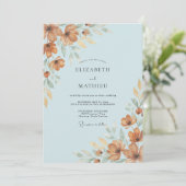 Powder Blue Amber Autumnal Wedding 招待状 (スタンド正面)
