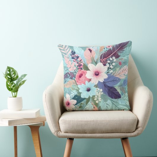 Powder Blue Blossom クッション (椅子)