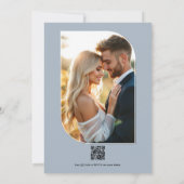 Powder Blue, Blush Pink/Light Sage Floral Wedding 招待状 (裏面)