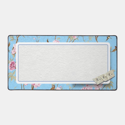 Powder Blue Chinoiserie Archive Desk Mat デスクマット (正面)