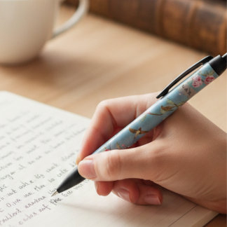 Powder Blue Chinoiserie Archive Scholar Pen 黒ボールペン