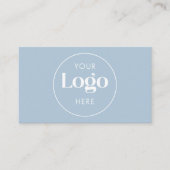 Powder Blue Elegant Custom Company Logo QR Code 名刺 (正面)