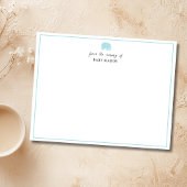 Powder Blue Elephant Nursery Stationery Note Card 招待状