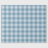 Powder Blue Gingham Buffalo Check Linen Texture ラッピングペーパー (フラット)
