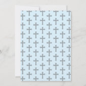 Powder Blue & Gray Cross Watercolor Baptism 招待状 (裏面)
