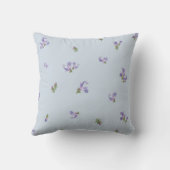 Powder Blue Japanese Rosemary Floral Pattern クッション (裏面)