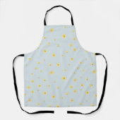 Powder Blue Japanese Wintersweet Floral Pattern エプロン (正面)