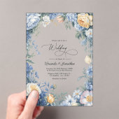 Powder Blue, Lemon Chiffon & Soft White Wedding アクリル招待状 (インサイチュ (ポータブル))