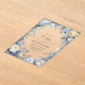 Powder Blue, Lemon Chiffon & Soft White Wedding アクリル招待状 (レイダウン)