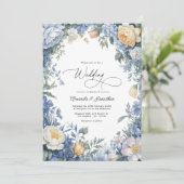 Powder Blue, Lemon Chiffon & Soft White Wedding 招待状 (スタンド正面)