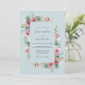 Powder Blue Lively Spring Wedding 招待状 (スタンド正面)