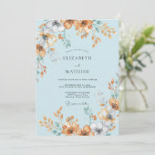 Powder Blue Painterly Summer Wedding 招待状 (スタンド正面)