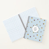 Powder Blue Purple Yellow Viola Floral Pattern ノートブック (内部)