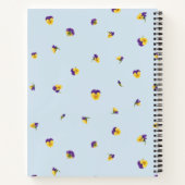 Powder Blue Purple Yellow Viola Floral Pattern ノートブック (裏面)