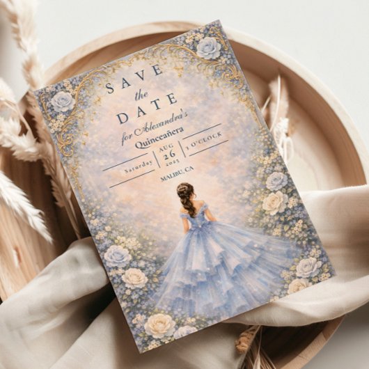 Powder Blue Rose Garden Quinceañera セーブザデート