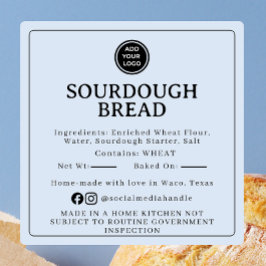 Powder Blue Sourdough Ingredient Cottage Sticker スクエアシール