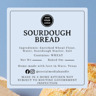 Powder Blue Sourdough Ingredient Cottage Sticker スクエアシール