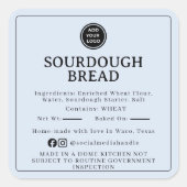 Powder Blue Sourdough Ingredient Cottage Sticker スクエアシール (正面)