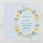 Powder Blue Sunny Spring Wedding 招待状 (正面/裏面)