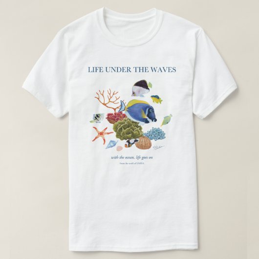 Powder Blue Surgeonfish and More | Ocean Life Tシャツ (デザイン正面)