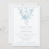 Powder Blue Toile de Jouy Bridal Shower Invitation 招待状 (正面)