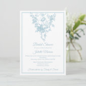 Powder Blue Toile de Jouy Bridal Shower Invitation 招待状 (スタンド正面)