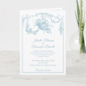 Powder Blue Toile de Jouy Paris Wedding Invitation 招待状 (正面)