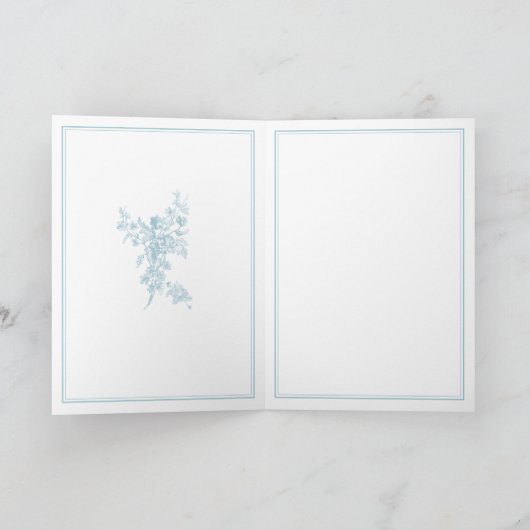 Powder Blue Toile de Jouy Paris Wedding Invitation 招待状 (内部)