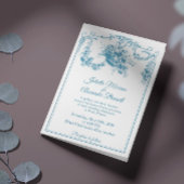 Powder Blue Toile de Jouy Paris Wedding Invitation 招待状