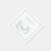 Powder Blue Toile de Jouy Wedding Paper Napkins スタンダードカクテルナプキン (角)
