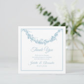 Powder Blue Toile de Jouy Wedding Thank You Card サンキューカード (スタンド正面)