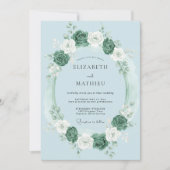 Powder Blue Tranquil Spring Wedding 招待状 (正面)