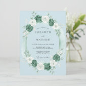 Powder Blue Tranquil Spring Wedding 招待状 (スタンド正面)