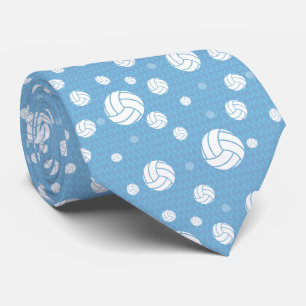 Powder Blue Volleyball Chevron Patterned ネクタイ