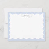 Powder Blue Wavy Frame Note Card 招待状 (正面)