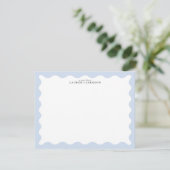 Powder Blue Wavy Frame Note Card 招待状 (スタンド正面)
