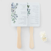 Powder Blue Wedding Hand Fan ハンドファン (正面&裏面)