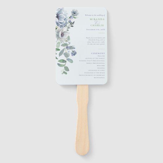 Powder Blue Wedding Hand Fan ハンドファン (正面)