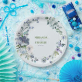 Powder Blue Wedding Paper Plate ペーパープレート (パーティー)