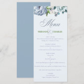 Powder Blue Wedding Simple Menu メニュー (正面/裏面)