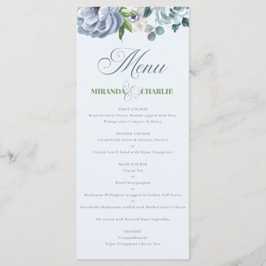 Powder Blue Wedding Simple Menu メニュー (正面)