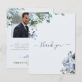 Powder Blue Wedding Thank You Card サンキューカード (正面/裏面)