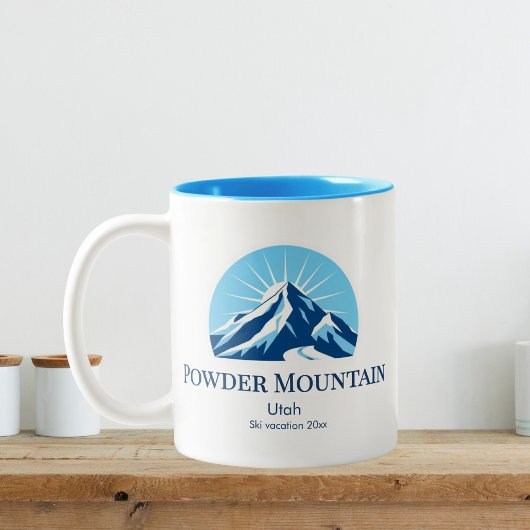 Powder Mountain utah ski resort souvenir ツートーンマグカップ
